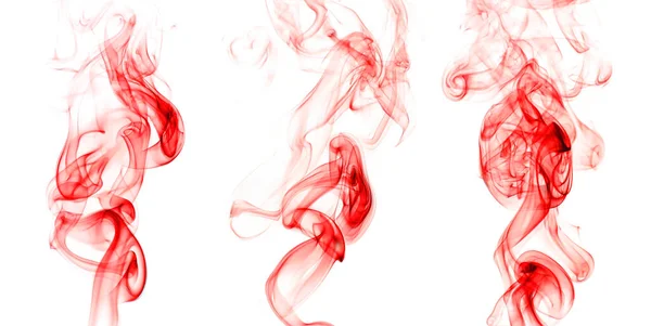 Ustawiony Ruch Obrotowy Grupy Czerwonego Dymu Lub Mgły Abstrakcyjna Linia — Zdjęcie stockowe