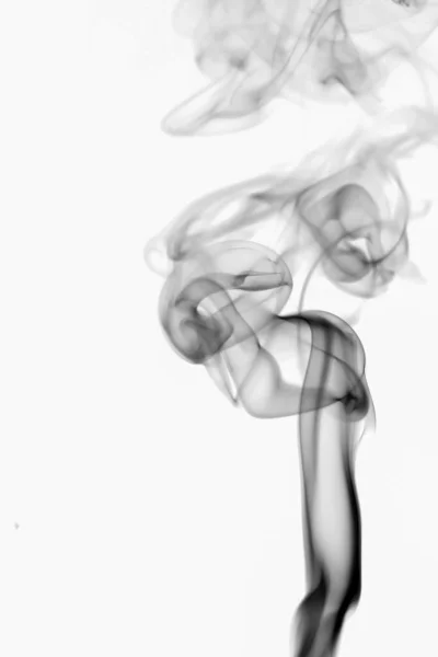 Humo Gris Negro Abstracto Moviéndose Sobre Fondo Blanco Diseño Fuego — Foto de Stock