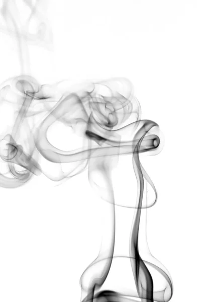 要旨白地に黒い灰色の煙が動く 蒸気火設計 — ストック写真