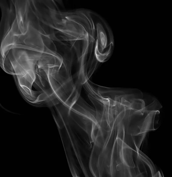 Swirling Movement White Smoke Group Abstract Line Isolated Black Background — Stock Photo, Image