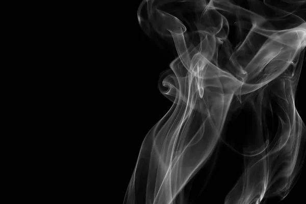 收集白烟群的涡旋运动 在黑色背景上孤立的抽象线 — 图库照片