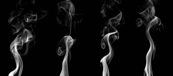 Coleção Movimento Rodopiante Grupo Fumaça Branca Linha Abstrata Isolado Fundo — Fotografia de Stock