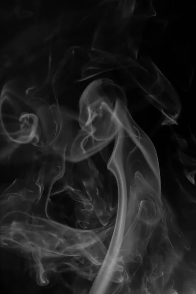 Swirling Movement White Smoke Group Abstract Line Isolated Black Background — Stock Photo, Image