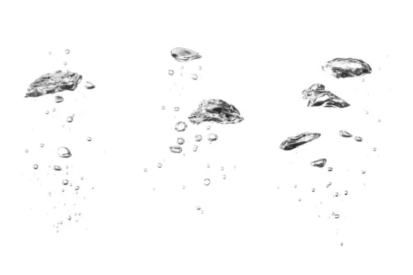 Встановити Водяну Бульбашку Чорне Кисневе Повітря Підводній Прозорій Рідині Бульбашками — стокове фото