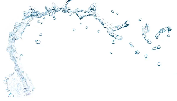 Blaues Wasser Spritzt Schöne Spritzer Sauberes Wasser Isoliert Auf Weißem — Stockfoto