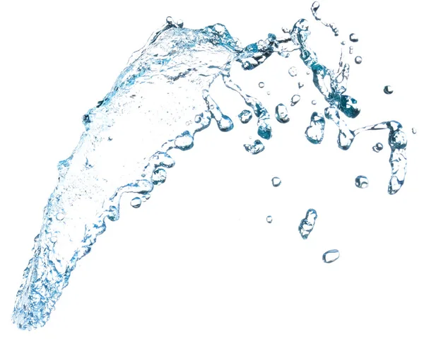 Blue Water Splash Beautiful Splashing Clean Water Isolated White Background — Stock Photo, Image