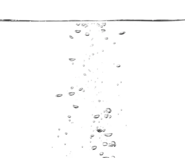 Soda Bańkowa Czarne Powietrze Tlenowe Podwodnej Przezroczystej Cieczy Bąbelkami Wypływającymi — Zdjęcie stockowe