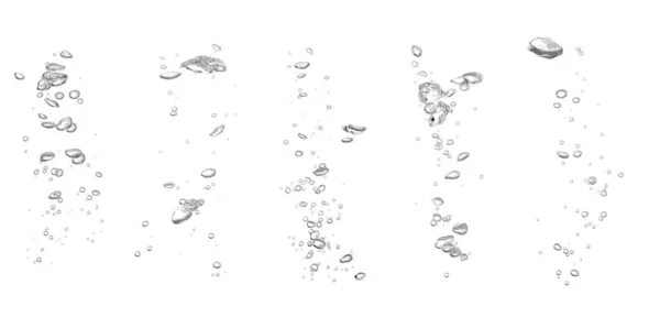 Gyűjtése Víz Buborék Fekete Oxigén Levegő Víz Alatti Tiszta Folyadék — Stock Fotó