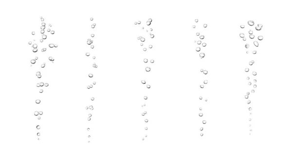 Set Wasserblase Schwarze Sauerstoffluft Unterwasserklarer Flüssigkeit Mit Blasen Die Auf — Stockfoto