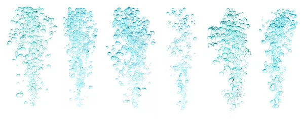 Kolekce Voda Bublina Modrý Kyslík Vzduch Podvodní Čirá Kapalina Bublinami — Stock fotografie