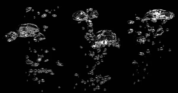 Collection Water Bubble White Oxygen Air Underwater Clear Liquid Bubbles — Stock Photo, Image