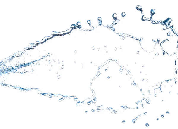 Blue Water Splash Beautiful Splashing Clean Water Isolated White Background — Stock Photo, Image