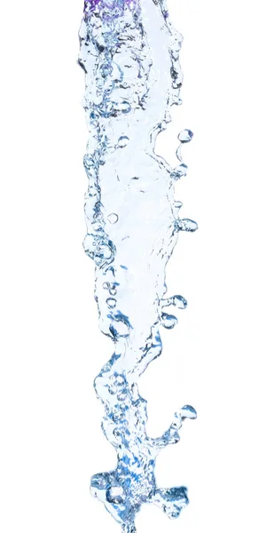Niebieska Woda Splash Piękny Plusk Czystej Wody Izolacja Białym Tle — Zdjęcie stockowe