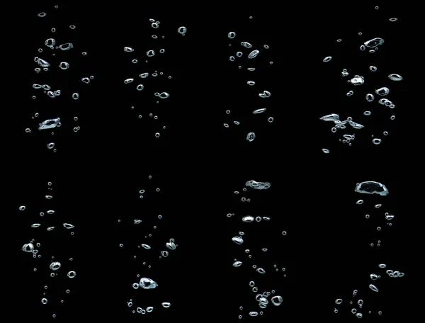 Kolekce Voda Bublina Bílý Kyslík Vzduch Podvodní Čiré Kapaliny Bublinami — Stock fotografie