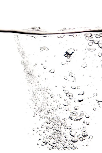 Soda Ossigeno Nero Liquido Limpido Subacqueo Con Bolle Che Scorrono — Foto Stock