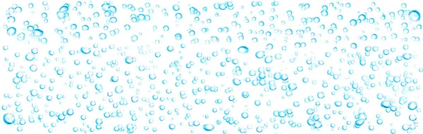 Biru Gelembung Oksigen Bawah Air Cair Jernih Dengan Gelembung Mengalir — Stok Foto