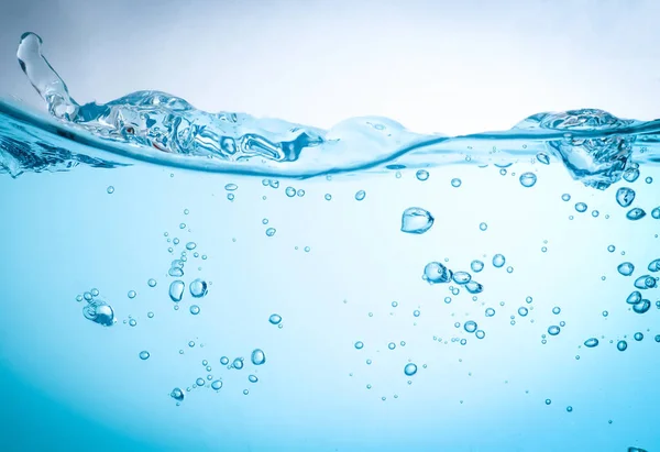 Flusso Dell Acqua Crea Una Spruzzata Onde Blu Sott Acqua — Foto Stock