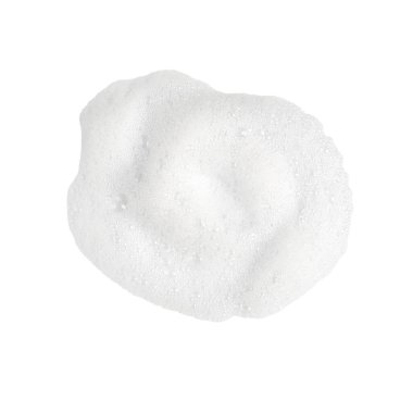 Üst görünüm sıvı köpük sabun, şampuan ya da duş jeli. Soyut kabarcıklar. Beyaz arka planda izole edilmiş. Temiz konsept, bir köpük ürünü için kozmetik görseller. Ayrıntılı baloncuklu gerçekçi sabun dokusu