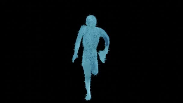 3D毛茸茸的男人跑 — 图库视频影像