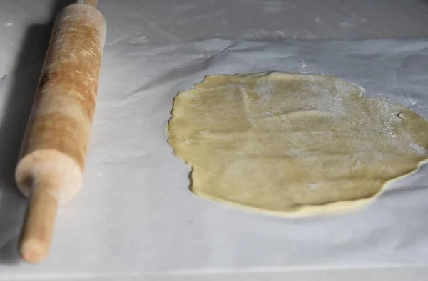 Instructions Making Puff Napoleon Cake Home Step Five Roll Cold — Fotografia de Stock