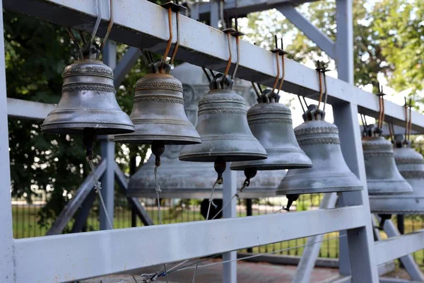 Church bells of the belfry of the Assumption Cathedral in the city of Yaroslavl Russia — Stok fotoğraf