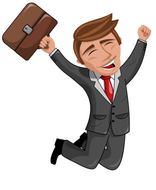 mutlu karikatür işadamı