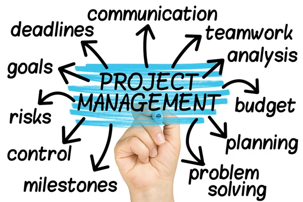 Project management taggmoln isolerade — Stockfoto