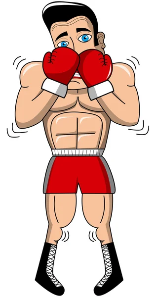 Ijedt boxer elszigetelt — Stock Vector