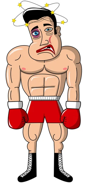 Injured boxer isolated — Stock Vector