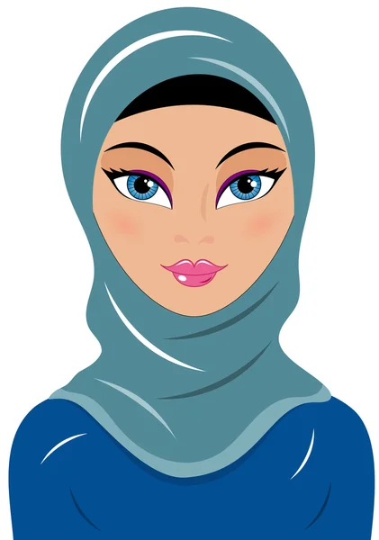 Portrait of young arab woman wearing chador isolated — Stock Vector