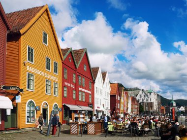 Bryggen sokak Bergen Norveç