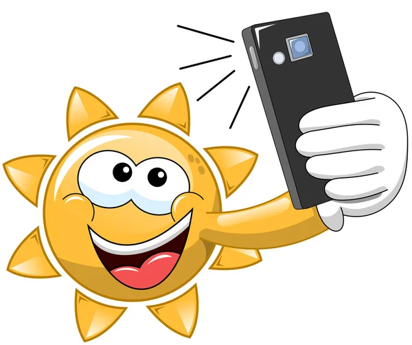 Dibujos animados Sun selfie — Archivo Imágenes Vectoriales