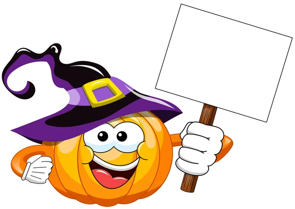 Halloween Cartoon abóbora banner em branco — Vetor de Stock