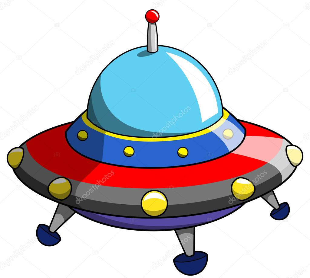 Bonito alienígena captura ufo nave espacial dos desenhos animados  ilustração do ícone do vetor. ciência tecnologia isolado apartamento