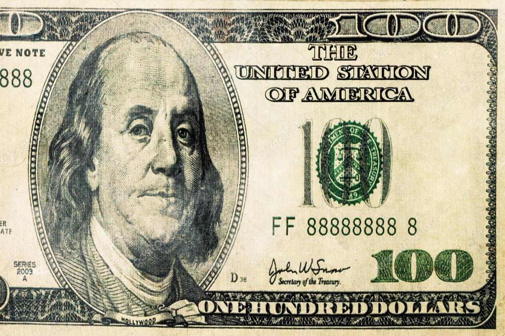100 dollar Dollar bankbiljet Bill close-up geïsoleerd — Stockfoto 100 dollar Dollar bankbiljet Bill close-up geïsoleerd — Stockfoto