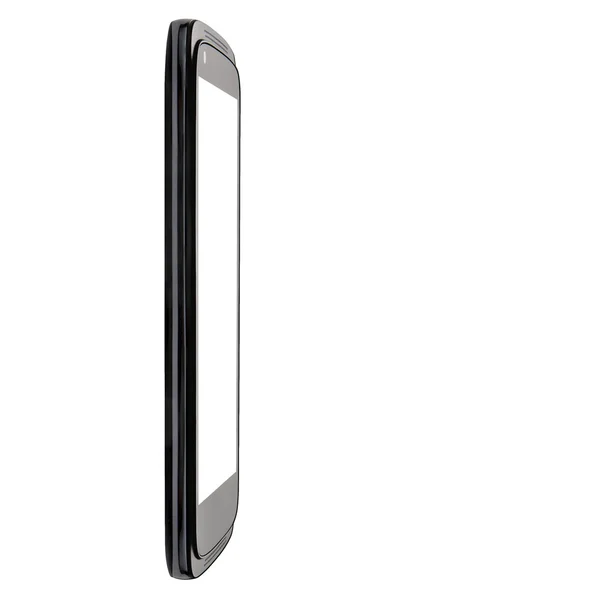 Perspective view of black big modern smartphone blank screen — Stock Photo, Image