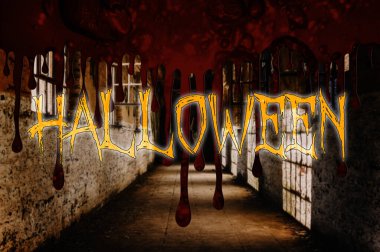 Cadılar Bayramı başlığı Korkunç Poster kapağı konsepti