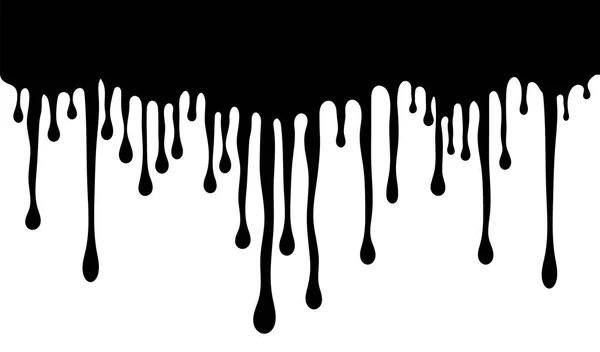 Tache Huile Noire Goutte Goutte Gouttes Liquides Silhouette Encre Peinture — Image vectorielle