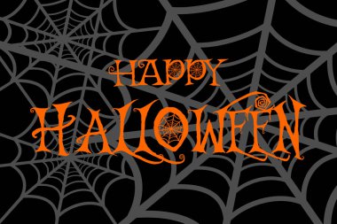 Mutlu Cadılar Bayramı kartı arkaplan duvar kağıdı grafik tasarım vektörü çizimi