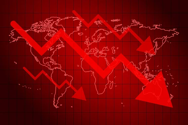 Зменшити Діаграму Криза Бізнесу Фінансовий Світ Векторні Ілюстрації — стоковий вектор