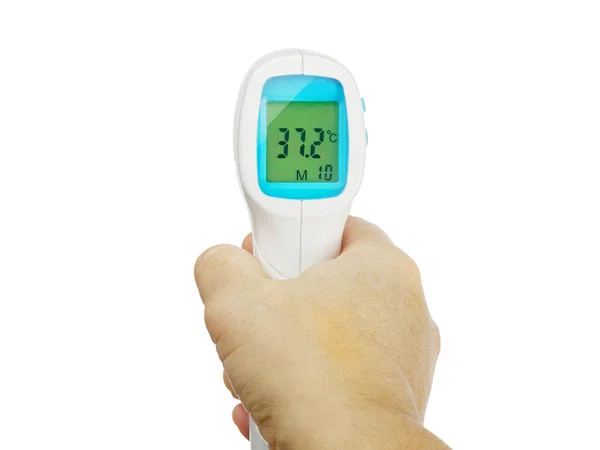 Premium Photo  Infrared electronic thermometer gun isolated on white  background top view tool for measuring human temperature covid19 prevention  concept