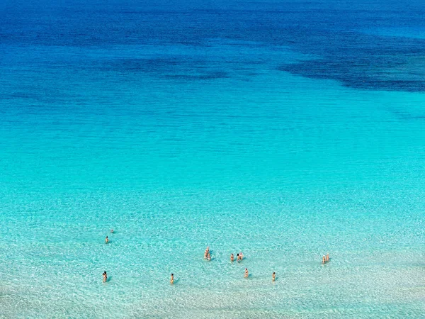 Cennet denizi turkuazı plajı Sicilya lapedusa