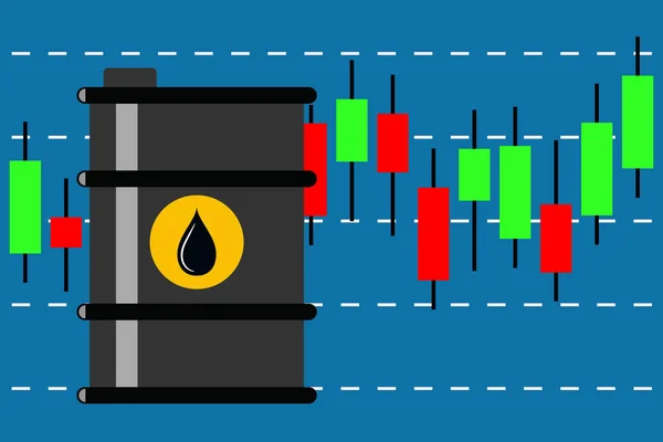 Barrel Benzin Lager Kerzenhalter Graphen Vektor — Stockvektor