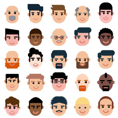 Avatar Vektör Düz Adam Çizgi Filmi Karakteri Beyazda İzole Edildi