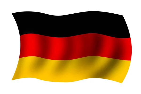 Bandiera Della Germania Bandiera Sventolante Realistica Della Repubblica Federale Germania — Foto Stock