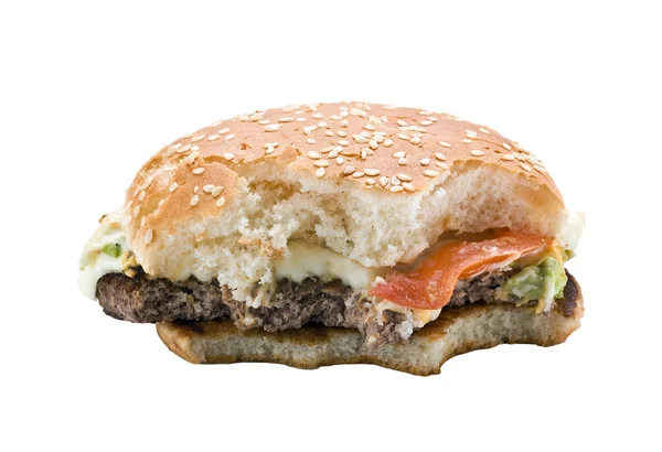 Pokousaný hamburger — Stock fotografie