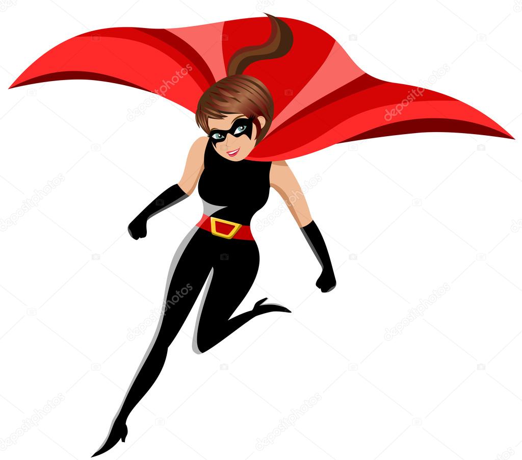 Woman Superhero in Action Isolated