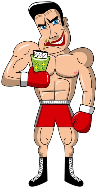 Boxer drinking isolated — Stock Vector