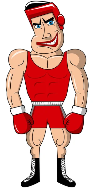 Boxer, nosit pokrývku hlavy a Boxerské rukavice, samostatný — Stockový vektor