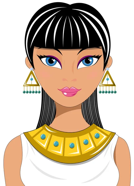 Portrait d'une belle femme égyptienne isolée — Image vectorielle